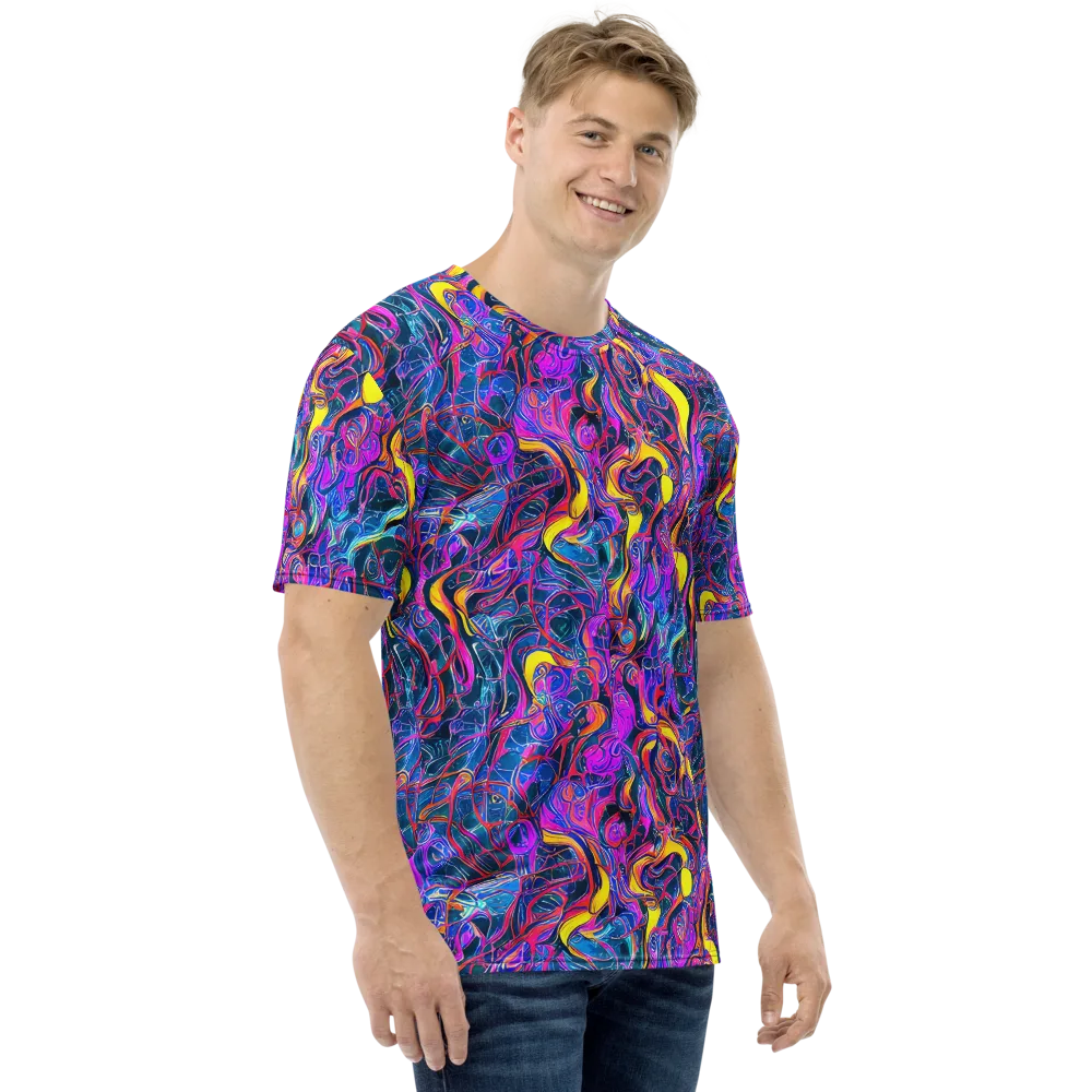 Magenta Maelstrom on Men's Crew Neck T-Shirt — Right