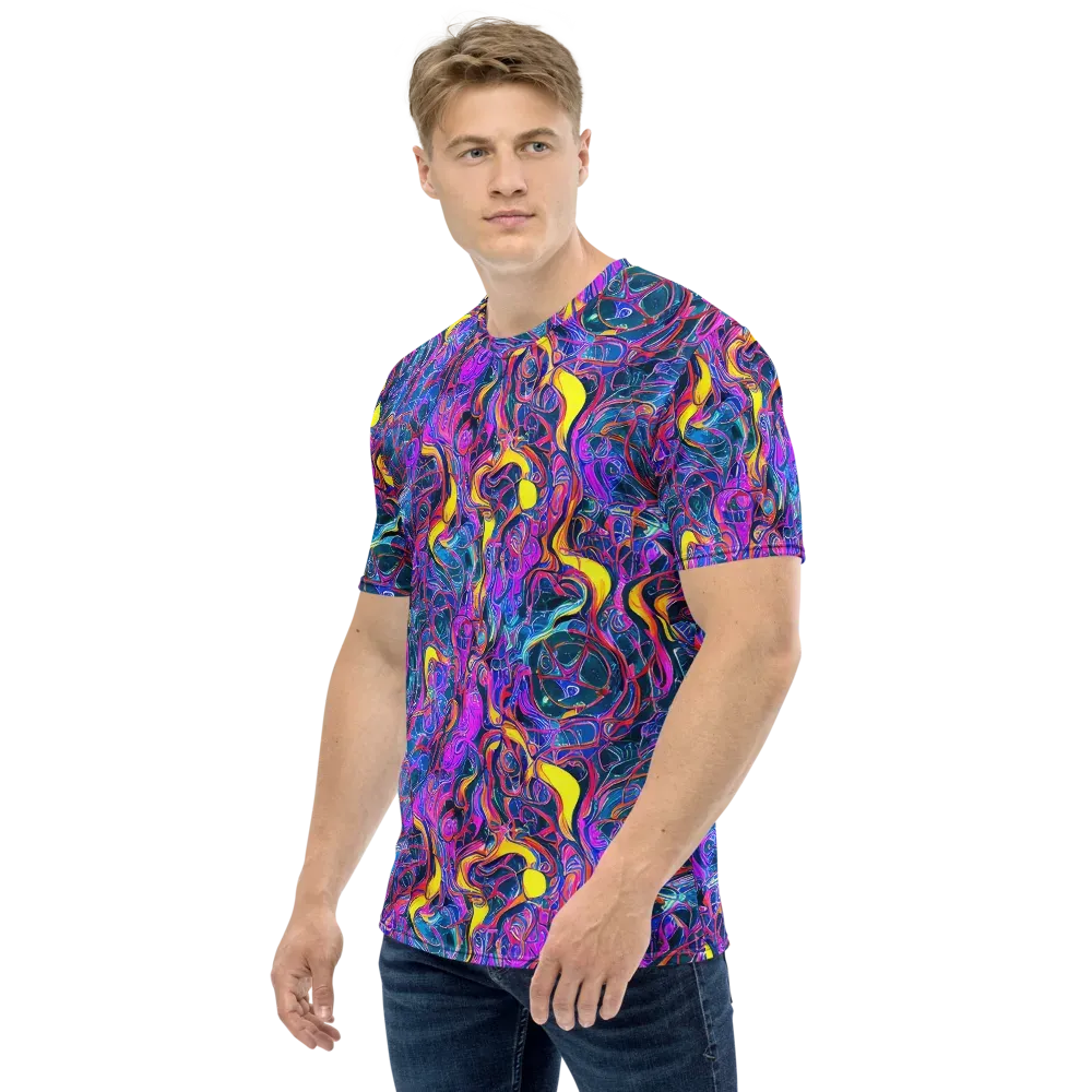 Magenta Maelstrom on Men's Crew Neck T-Shirt — Left