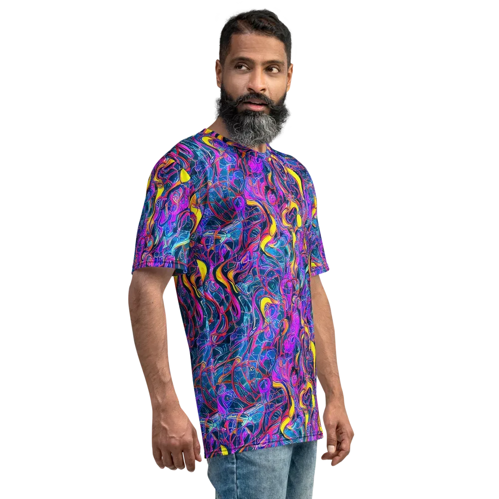 Magenta Maelstrom on Men's Crew Neck T-Shirt — Right