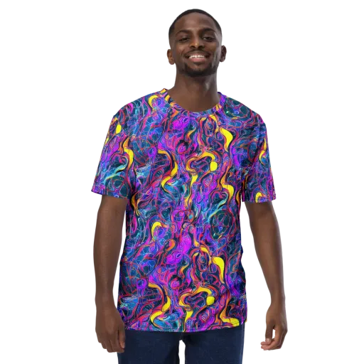 Magenta Maelstrom on a Men's Crew Neck T-Shirt
