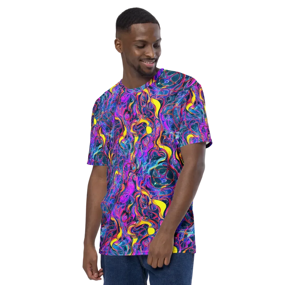 Magenta Maelstrom on Men's Crew Neck T-Shirt — Left