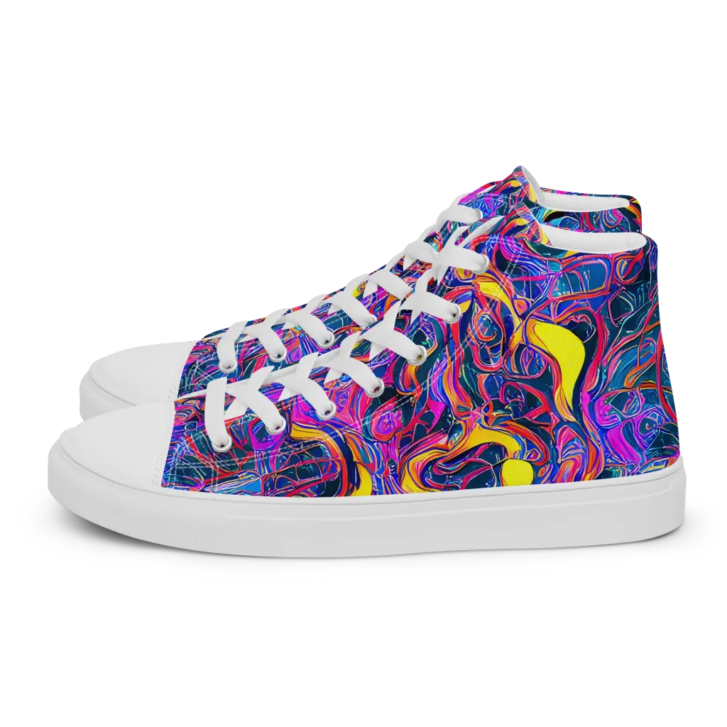 Magenta Maelstrom on Men's High Top Canvas Shoes — Left