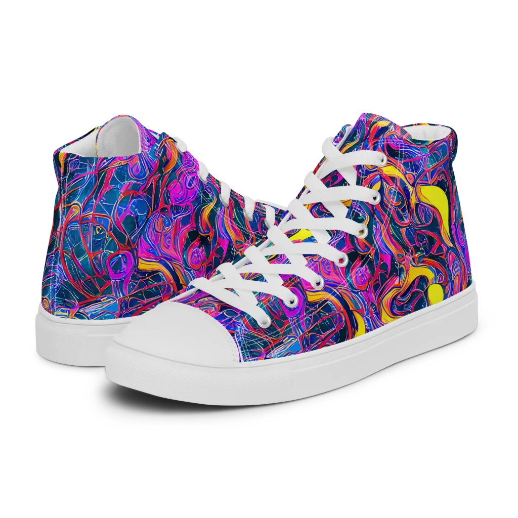 Magenta Maelstrom on Men's High Top Canvas Shoes — Left