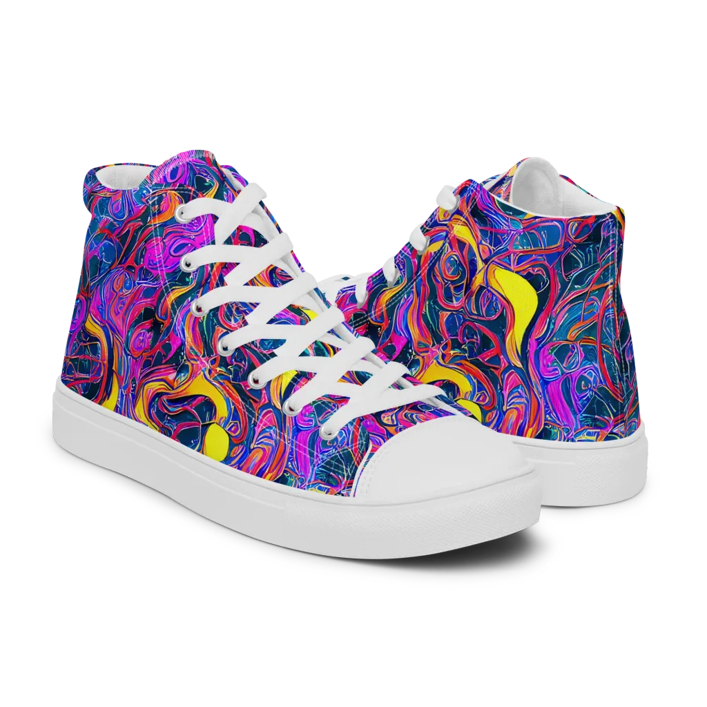 Magenta Maelstrom on Men's High Top Canvas Shoes — Right
