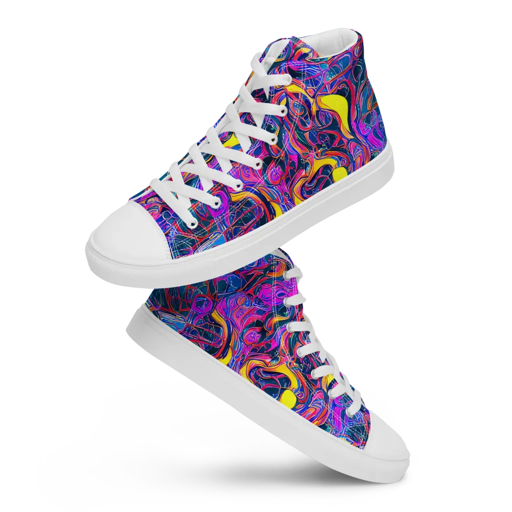 Magenta Maelstrom on Men's High Top Canvas Shoes — Front