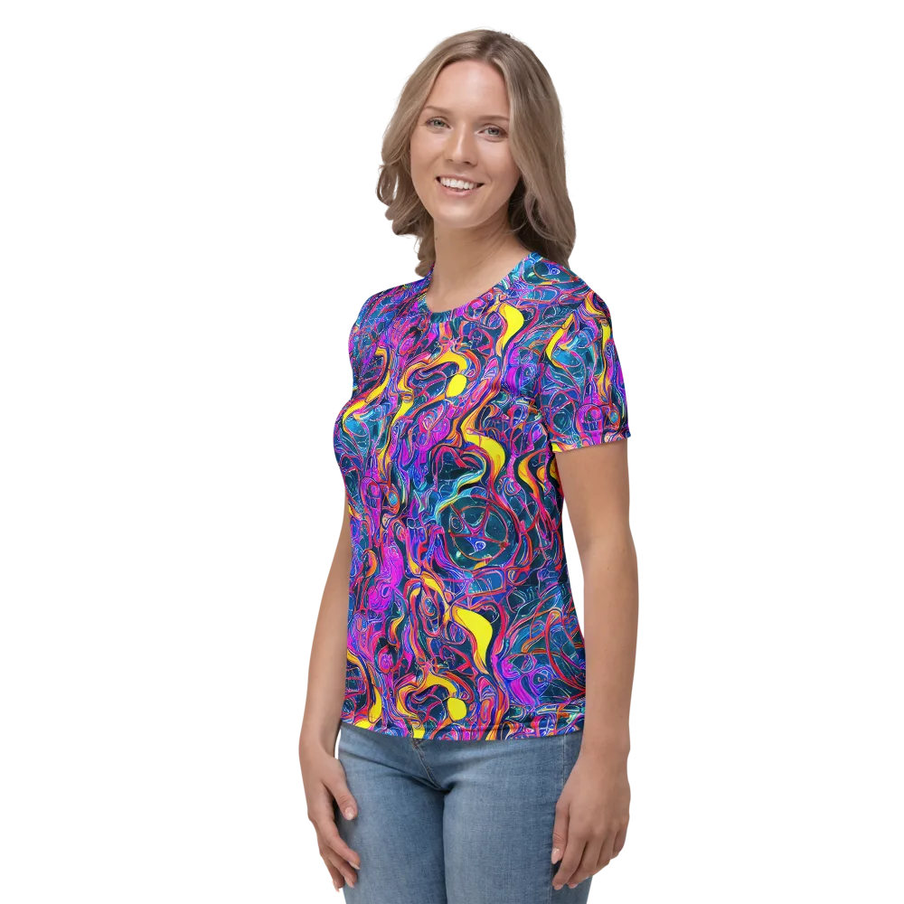 Magenta Maelstrom on Women's Crew Neck T-Shirt — Left
