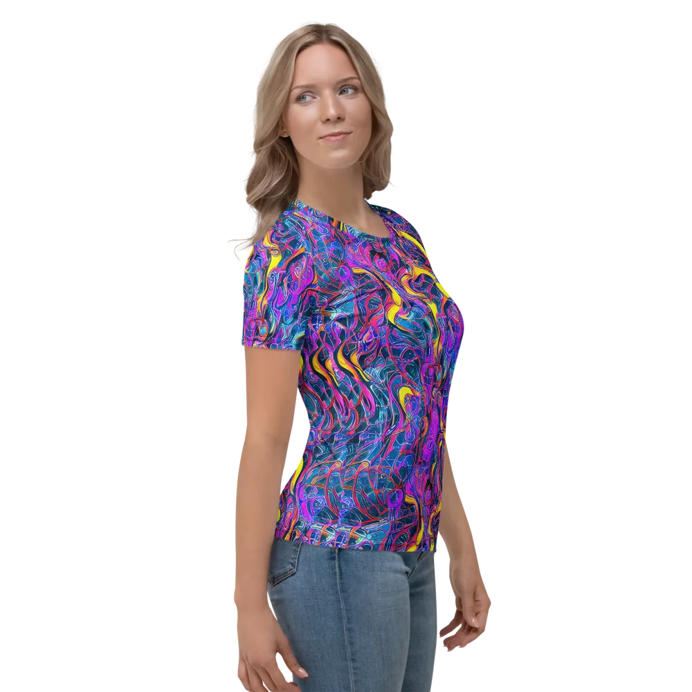 Magenta Maelstrom on Women's Crew Neck T-Shirt — Right