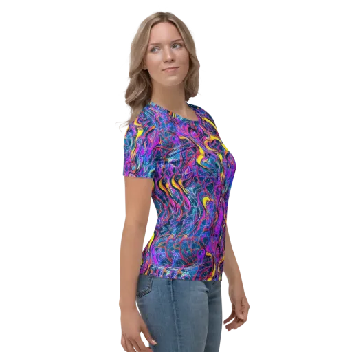 Magenta Maelstrom on a Women's Crew Neck T-Shirt