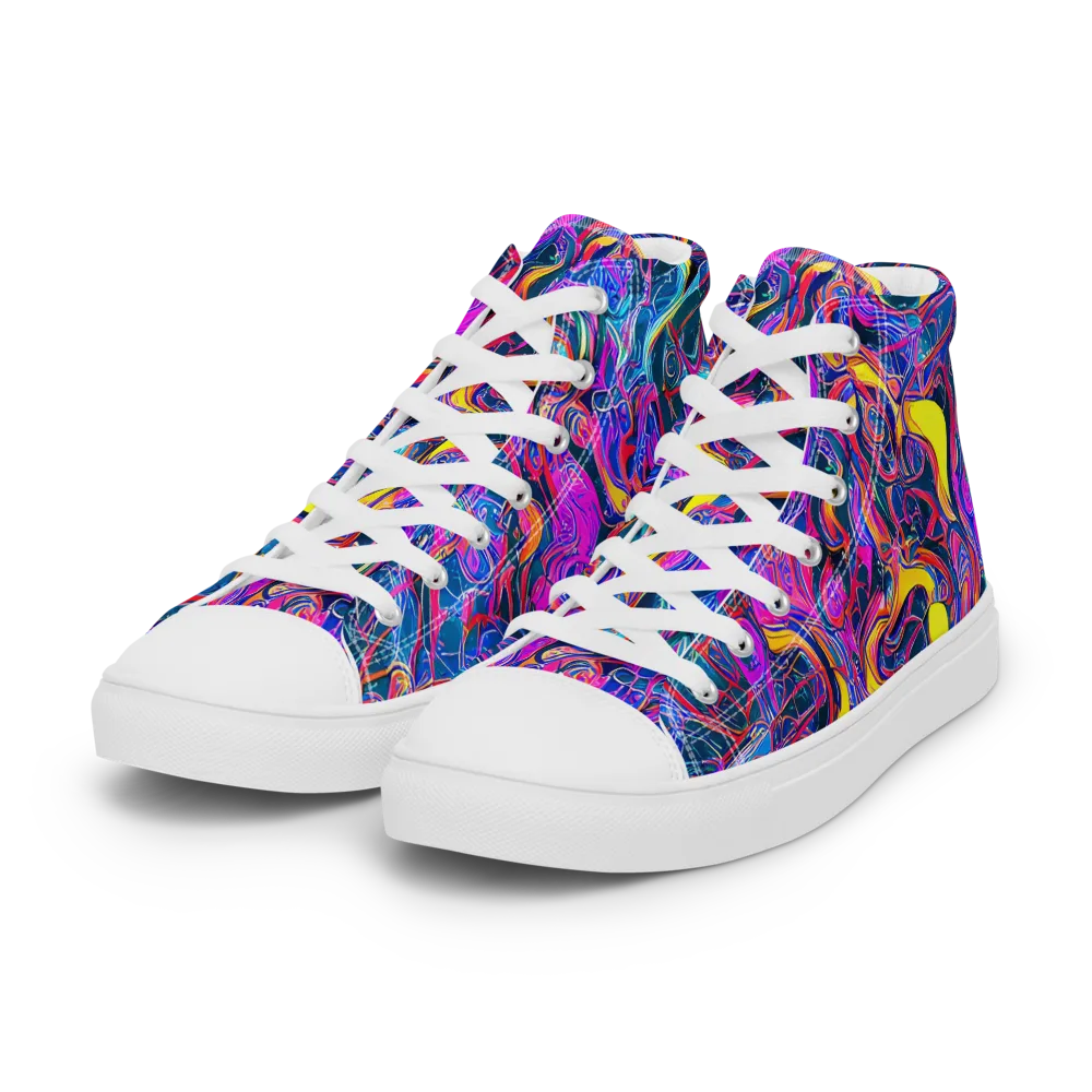 Magenta Maelstrom on Women's High Top Canvas Shoes — Left Front