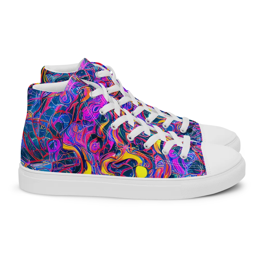 Magenta Maelstrom on Women's High Top Canvas Shoes — Right