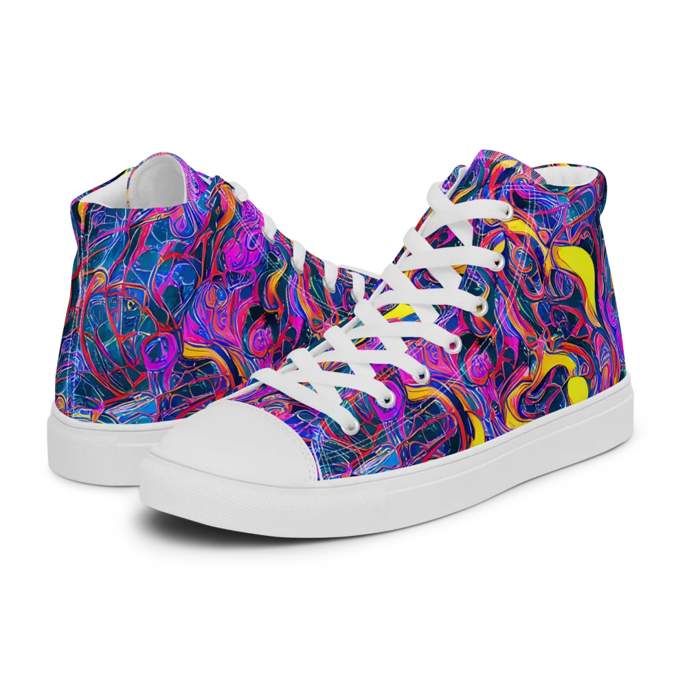 Magenta Maelstrom on Women's High Top Canvas Shoes — Left
