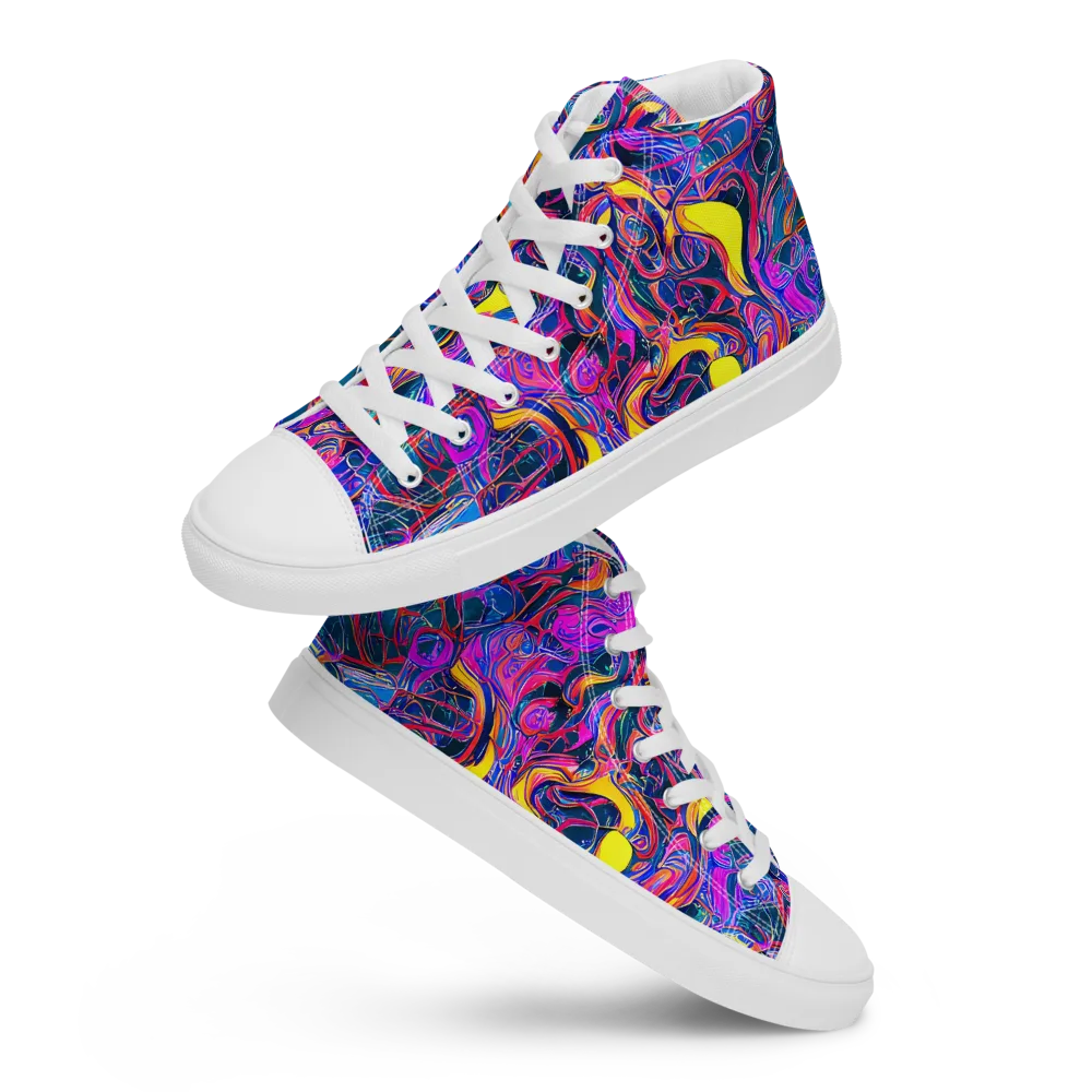 Magenta Maelstrom on Women's High Top Canvas Shoes — Front
