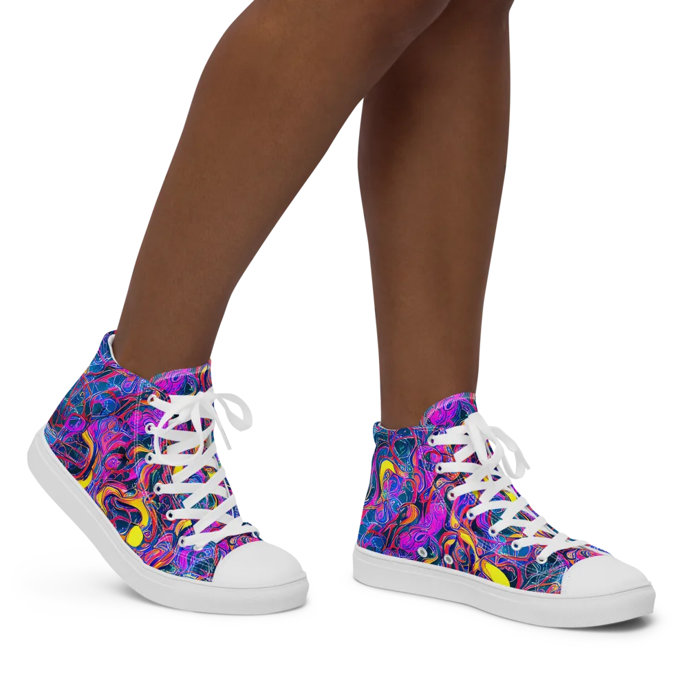 Magenta Maelstrom on Women's High Top Canvas Shoes — Right