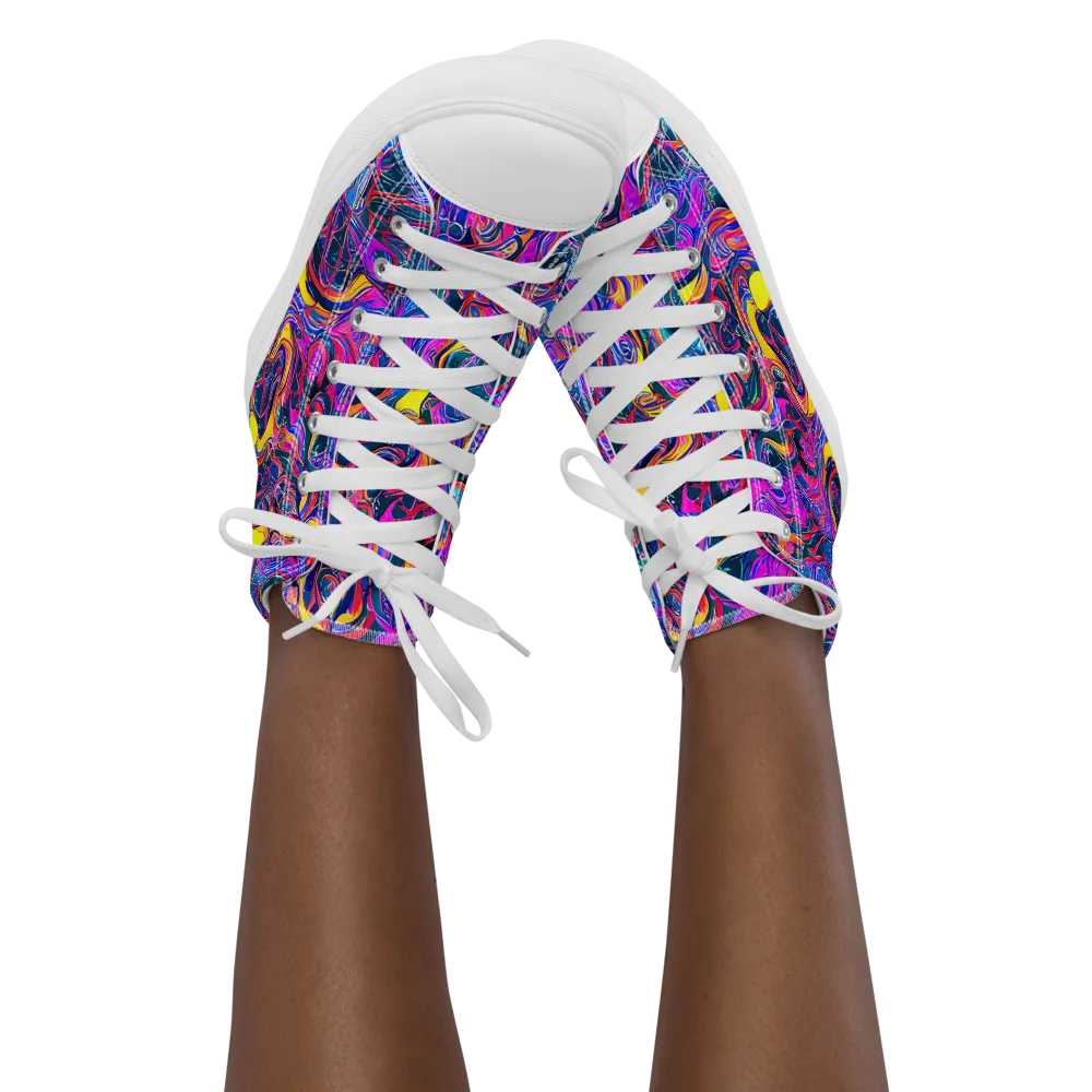 Magenta Maelstrom on Women's High Top Canvas Shoes — Front