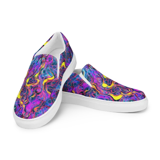 Magenta Maelstrom on a Men's Slip-On Canvas Shoes