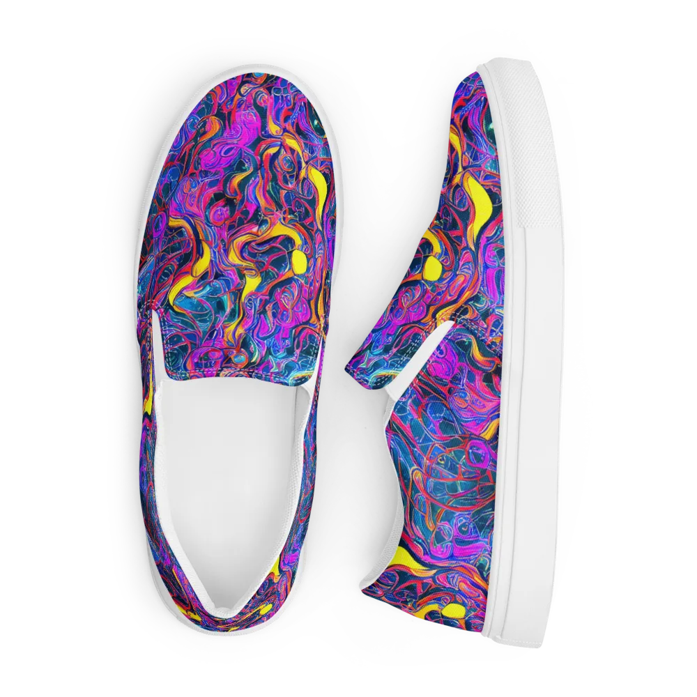 Magenta Maelstrom on Men's Slip-On Canvas Shoes — Front