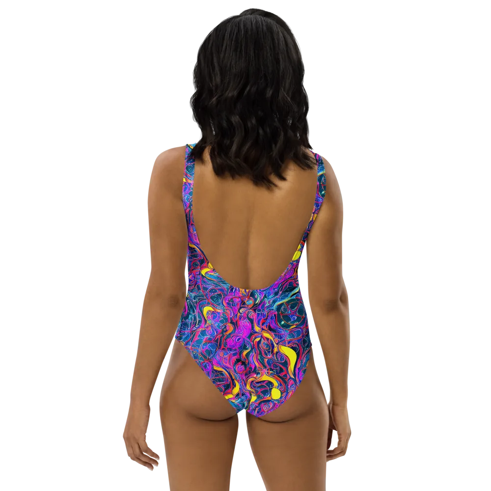 Magenta Maelstrom on One-Piece Swimsuit — Back