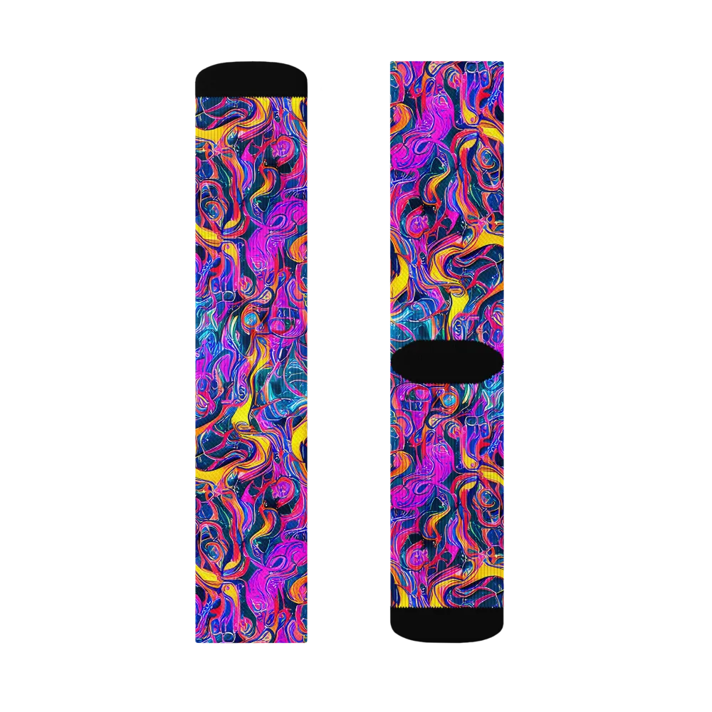 Magenta Maelstrom on Socks — Left Sock
