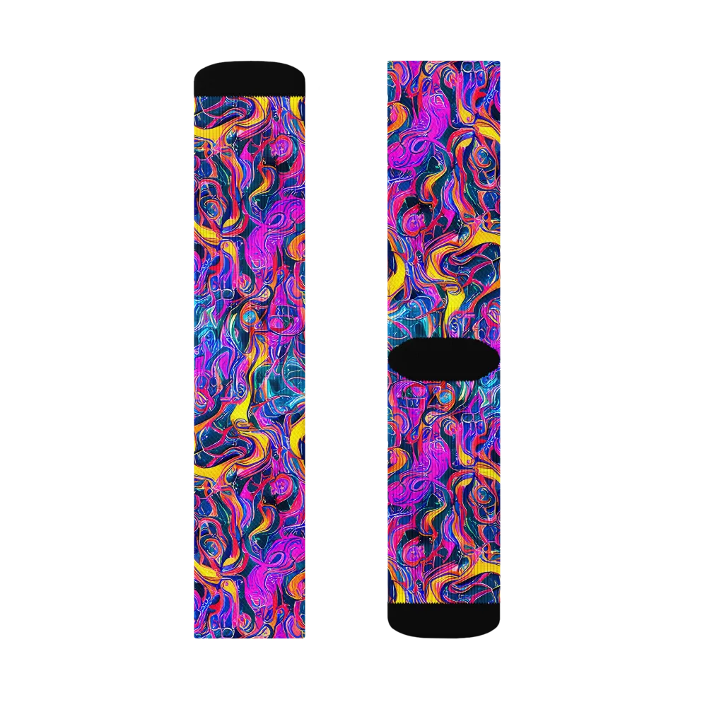 Magenta Maelstrom on Socks — Right Sock