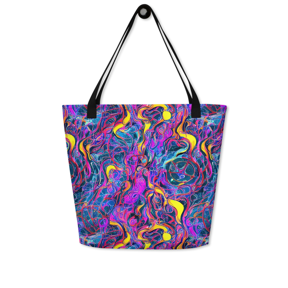Magenta Maelstrom on Large Tote Bag W/ Pocket — Front