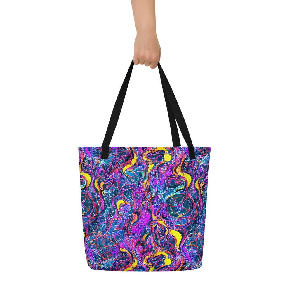 Magenta Maelstrom on Large Tote Bag W/ Pocket — Front