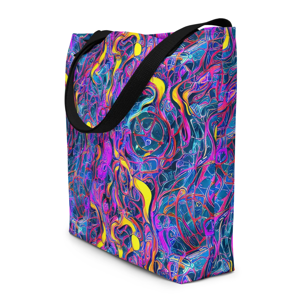 Magenta Maelstrom on Large Tote Bag W/ Pocket — Front
