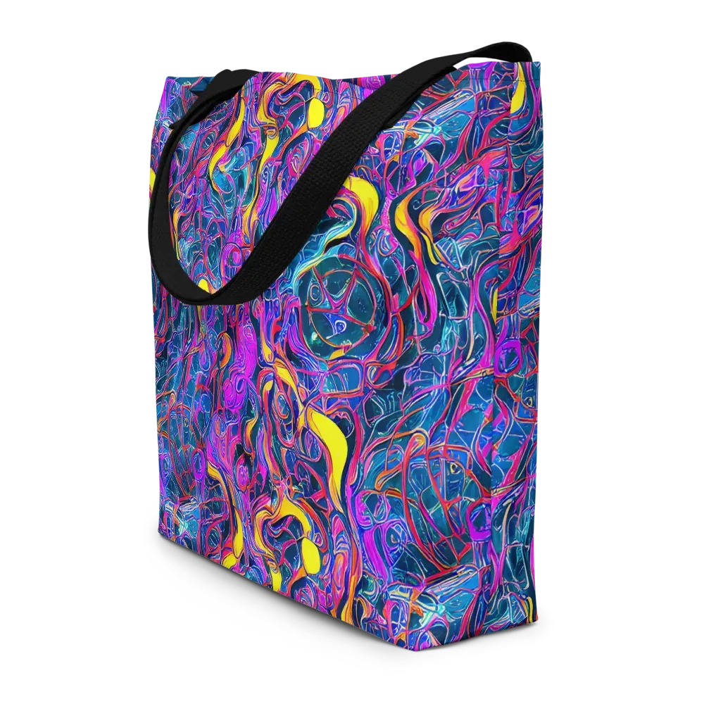 Magenta Maelstrom on Large Tote Bag W/ Pocket — Front