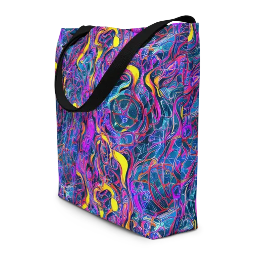 Magenta Maelstrom on a Large Tote Bag W/ Pocket