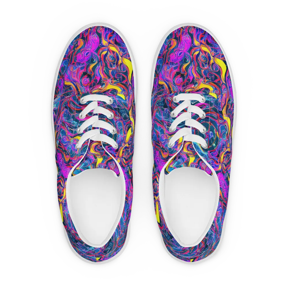 Magenta Maelstrom on Men's Lace-Up Canvas Shoes — Front