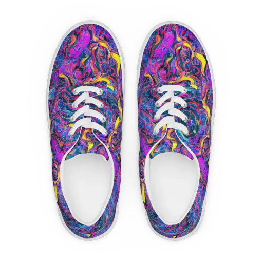 Magenta Maelstrom on a Men's Lace-Up Canvas Shoes