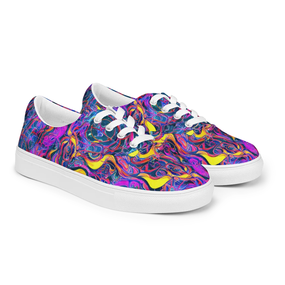 Magenta Maelstrom on Men's Lace-Up Canvas Shoes — Right Front