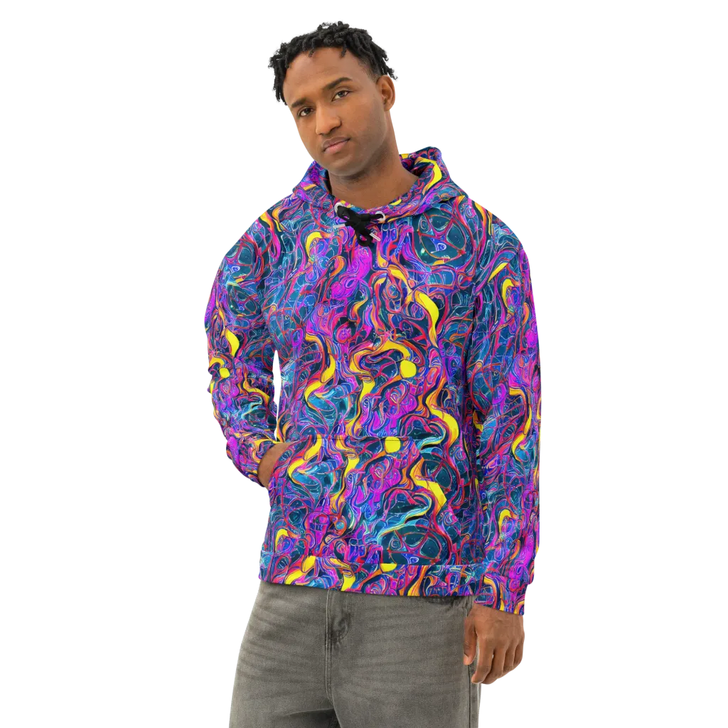 Magenta Maelstrom on Cotton Hoodie — Left Front