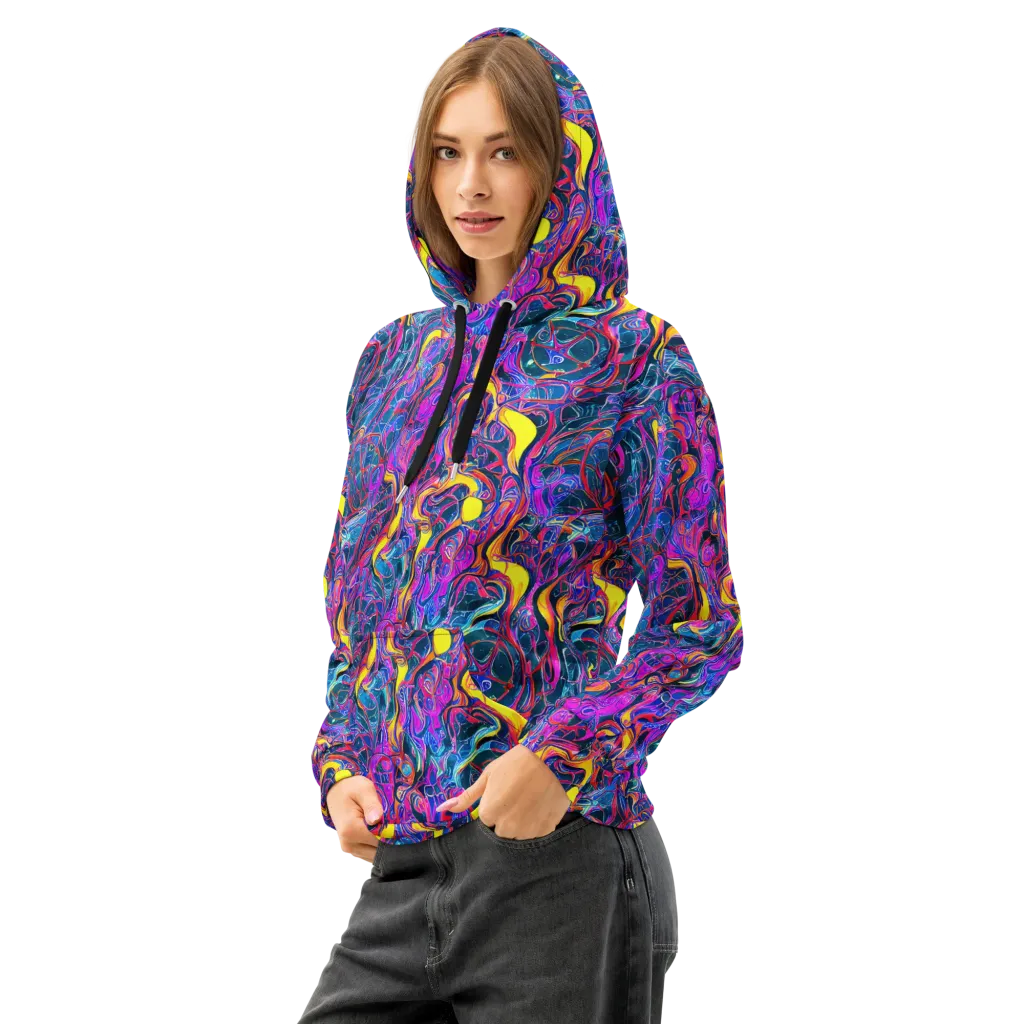 Magenta Maelstrom on Cotton Hoodie — Left Front