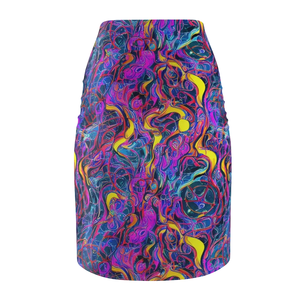 Magenta Maelstrom on Pencil Skirt — Back