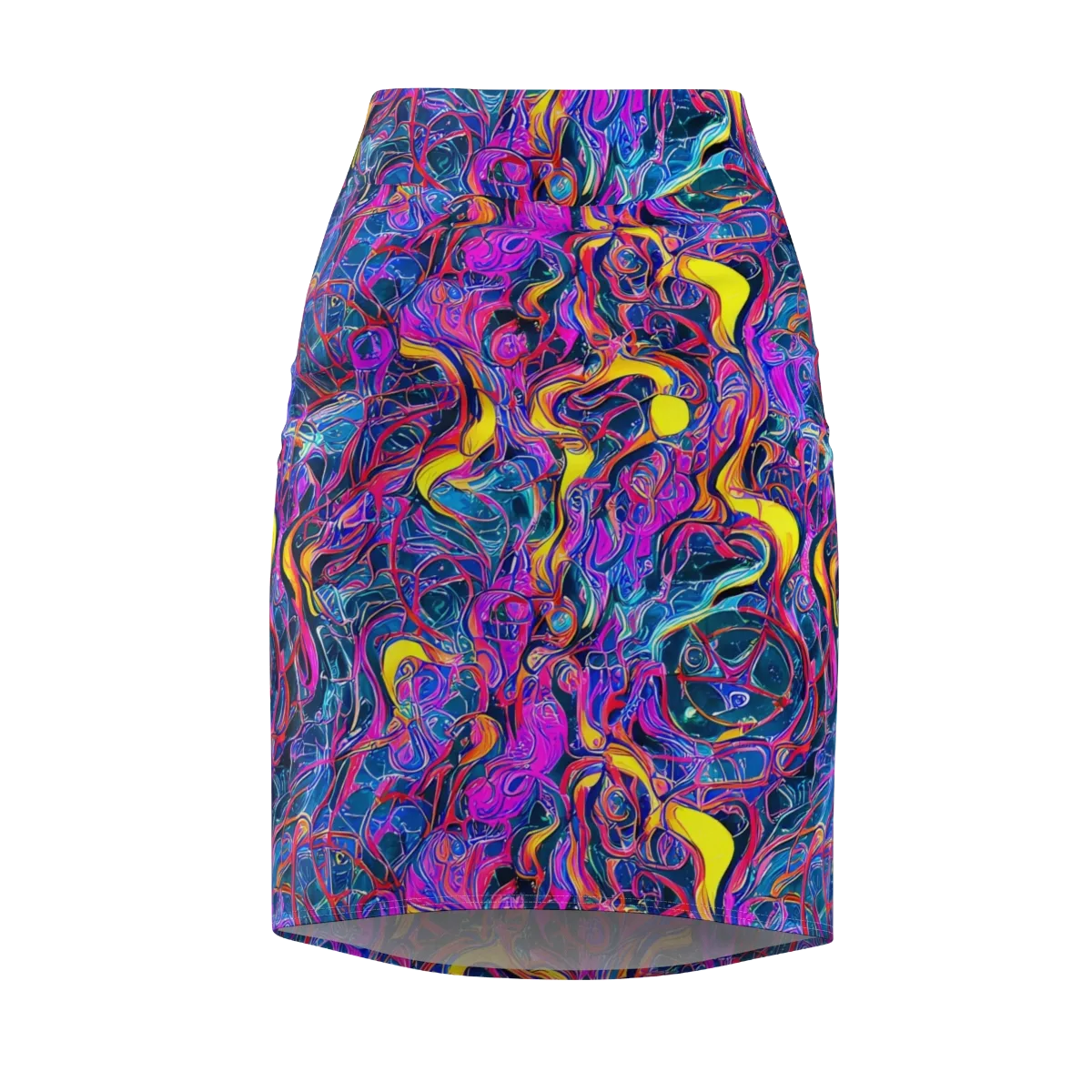 Magenta Maelstrom on Pencil Skirt — Front