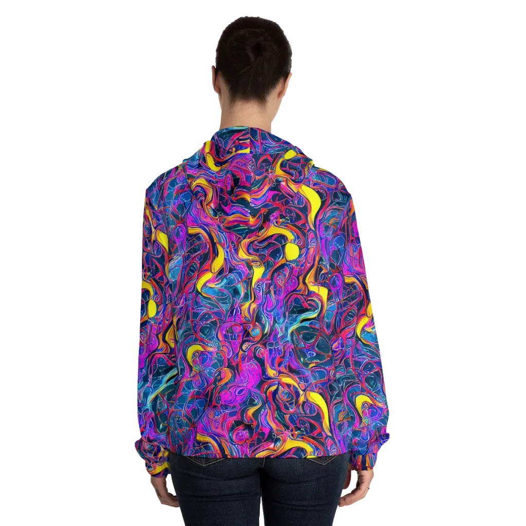 Magenta Maelstrom on Women's Full-Zip Hoodie — Back On Person