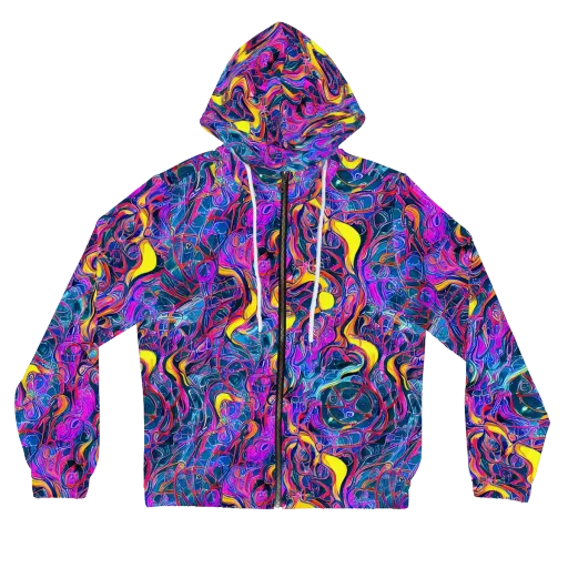 Magenta Maelstrom on a Women's Full-Zip Hoodie