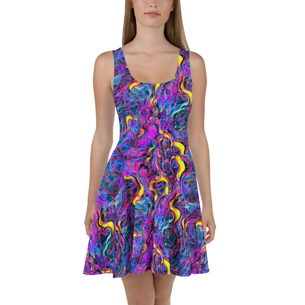 Magenta Maelstrom on Skater Dress — Front