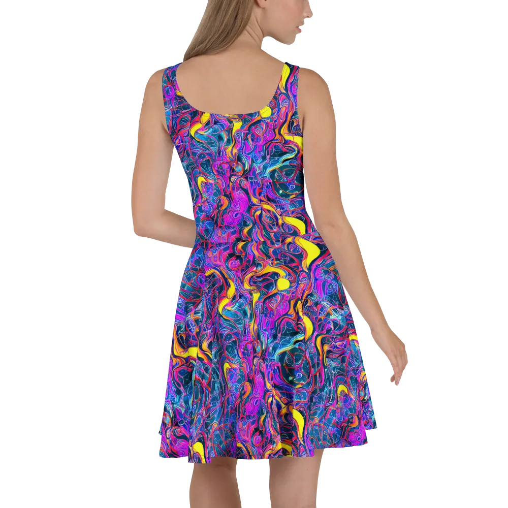 Magenta Maelstrom on Skater Dress — Back