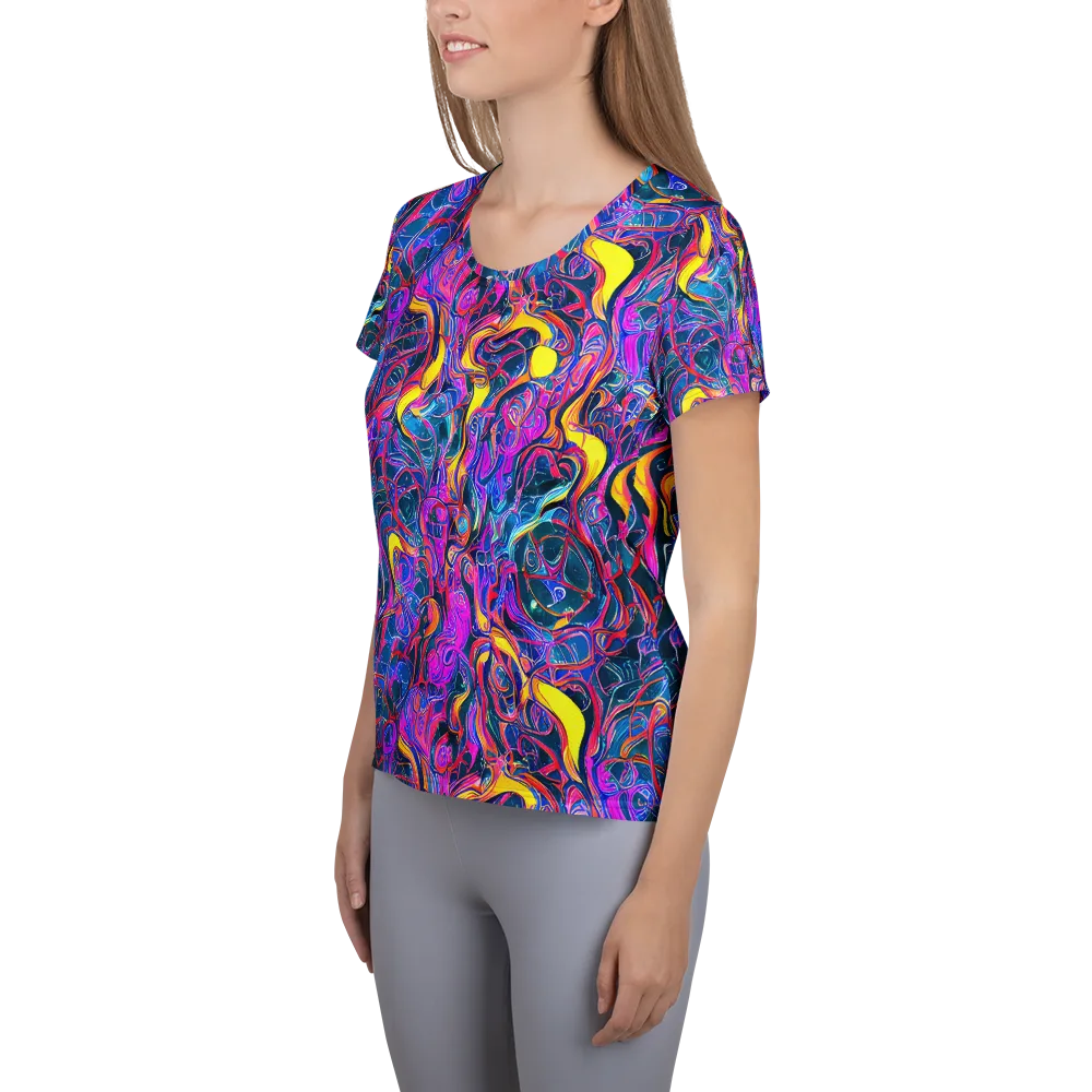 Magenta Maelstrom on Women's Athletic T-Shirt — Left