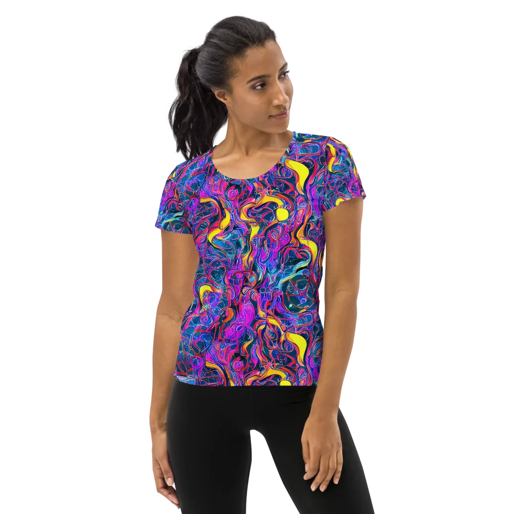 Magenta Maelstrom on Women's Athletic T-Shirt — Front