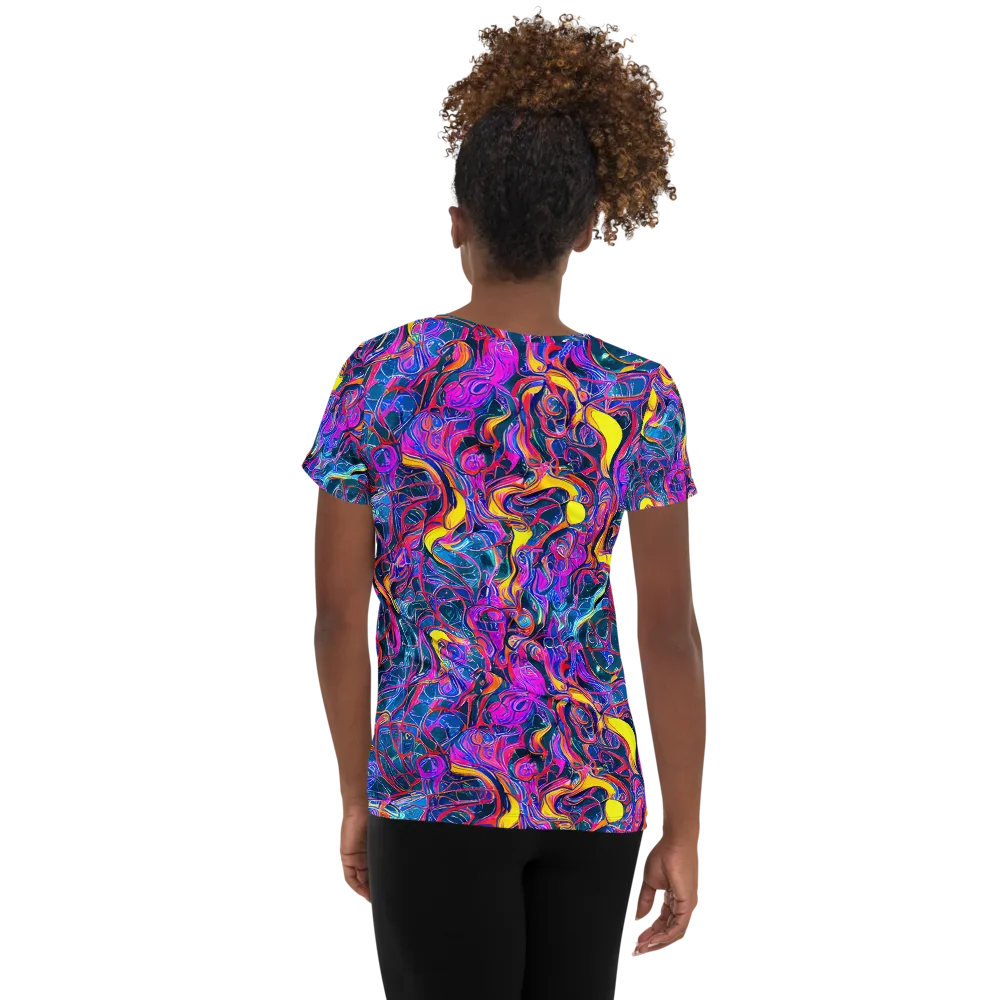 Magenta Maelstrom on Women's Athletic T-Shirt — Back