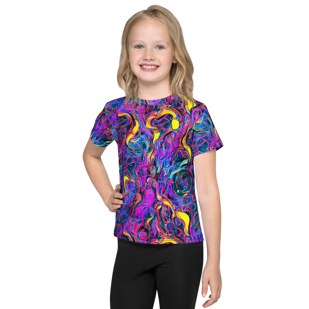 Magenta Maelstrom on Kids Crew Neck T-Shirt — Front