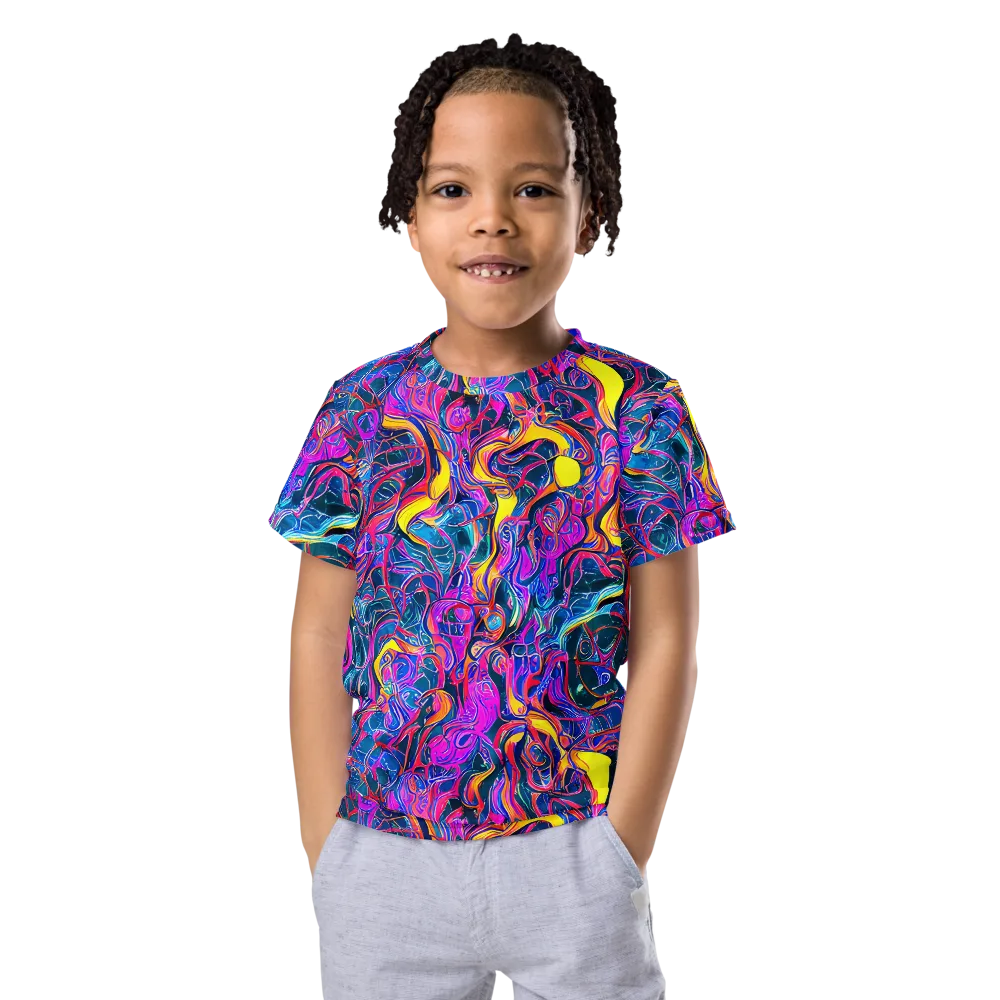 Magenta Maelstrom on Kids Crew Neck T-Shirt — Front