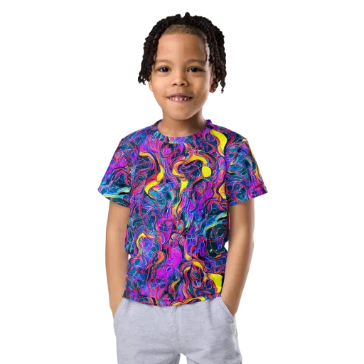 Magenta Maelstrom on a Kids Crew Neck T-Shirt