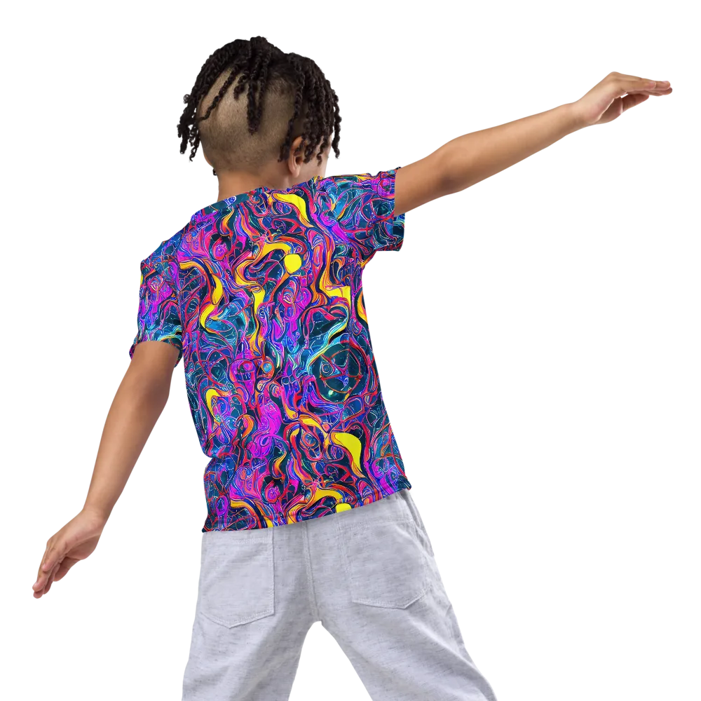Magenta Maelstrom on Kids Crew Neck T-Shirt — Back
