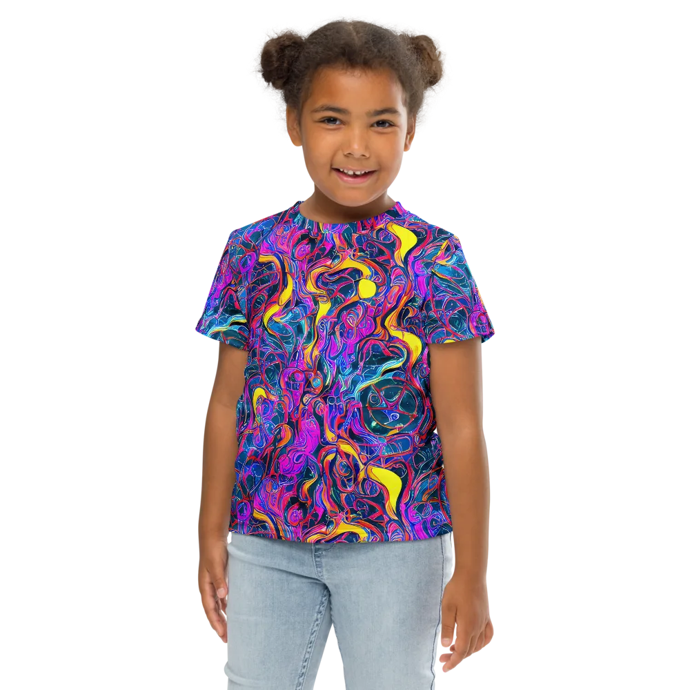 Magenta Maelstrom on Kids Crew Neck T-Shirt — Front