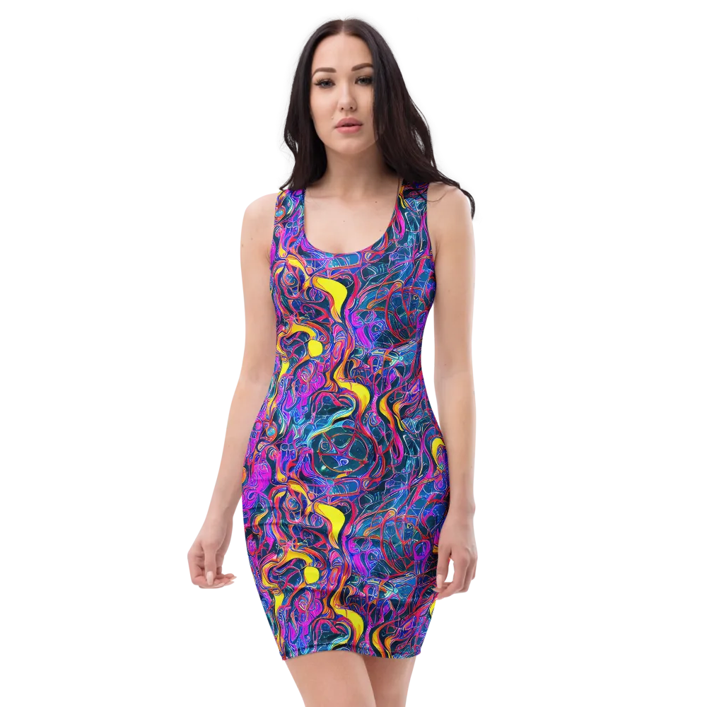 Magenta Maelstrom on Bodycon Dress — Front