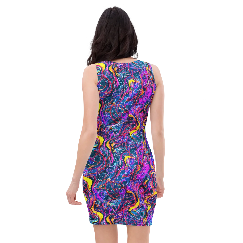 Magenta Maelstrom on Bodycon Dress — Back