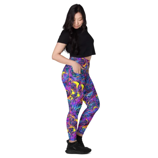 Magenta Maelstrom on a Leggings with Pockets